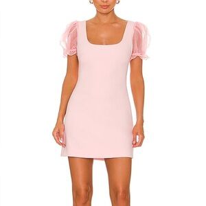 LIKELY Ari Puff Sleeve Mini Dress in Rose Shadow NWT